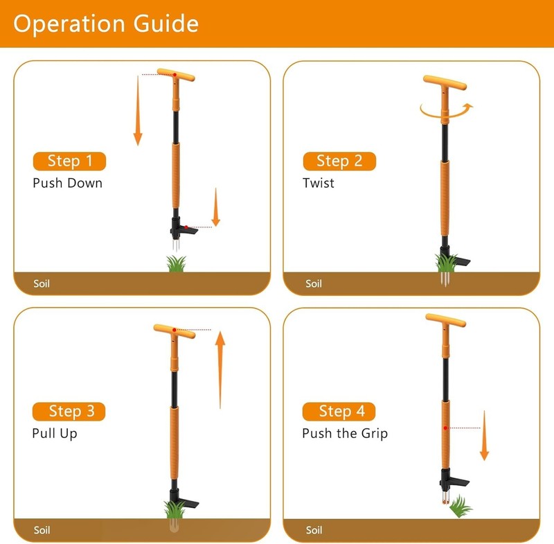 Weed Puller Tool, Fully Stand Up Weeding Tool With 3 Claws - Zero Bending and... gallery