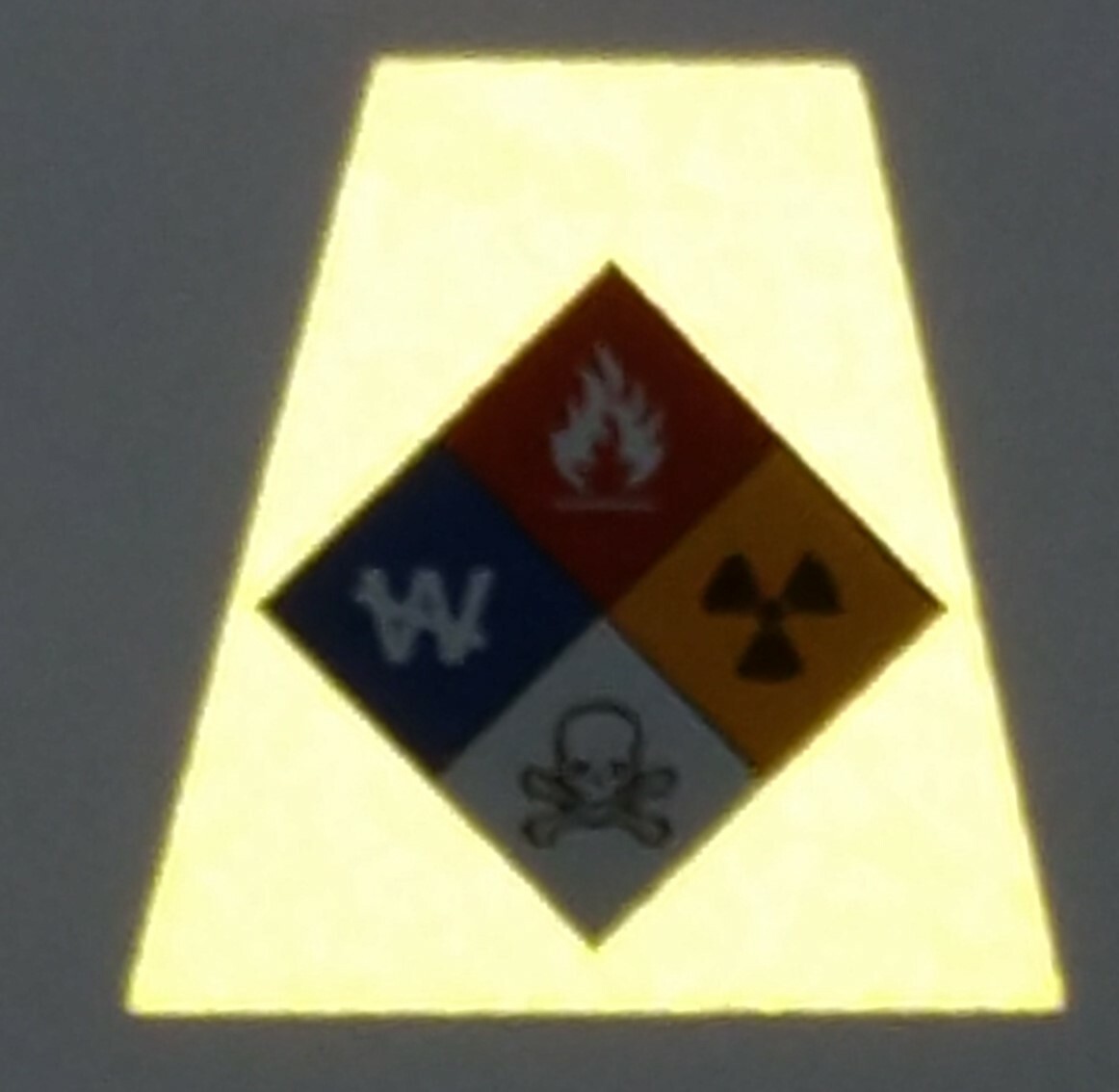 Reflective Fluorescent Yellow HAZMAT Tetrahedron Fire Helmet Decal You Pick gallery