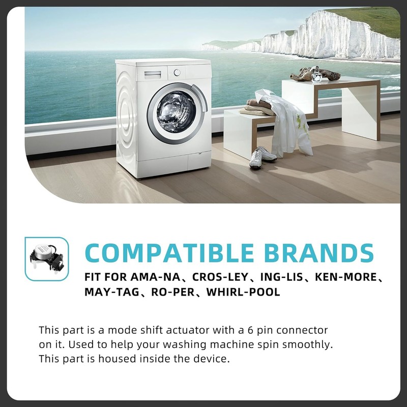 Actuator Compatible with Whirlpool Washer W10913953 W10597177 W10815026 AP60372 gallery