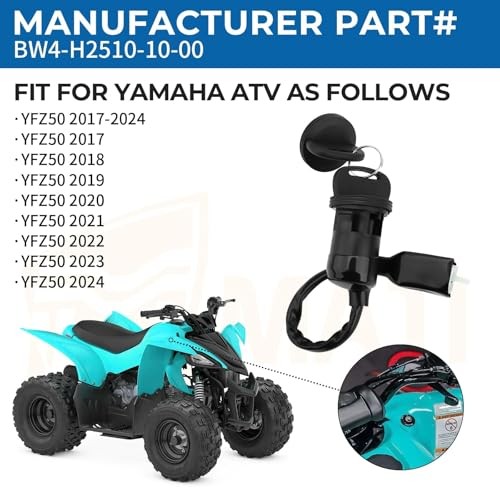 M MATI Ignition Key Switch Main Switch for Yamaha YFZ50 2017-2024 BW4-H2510-10 gallery
