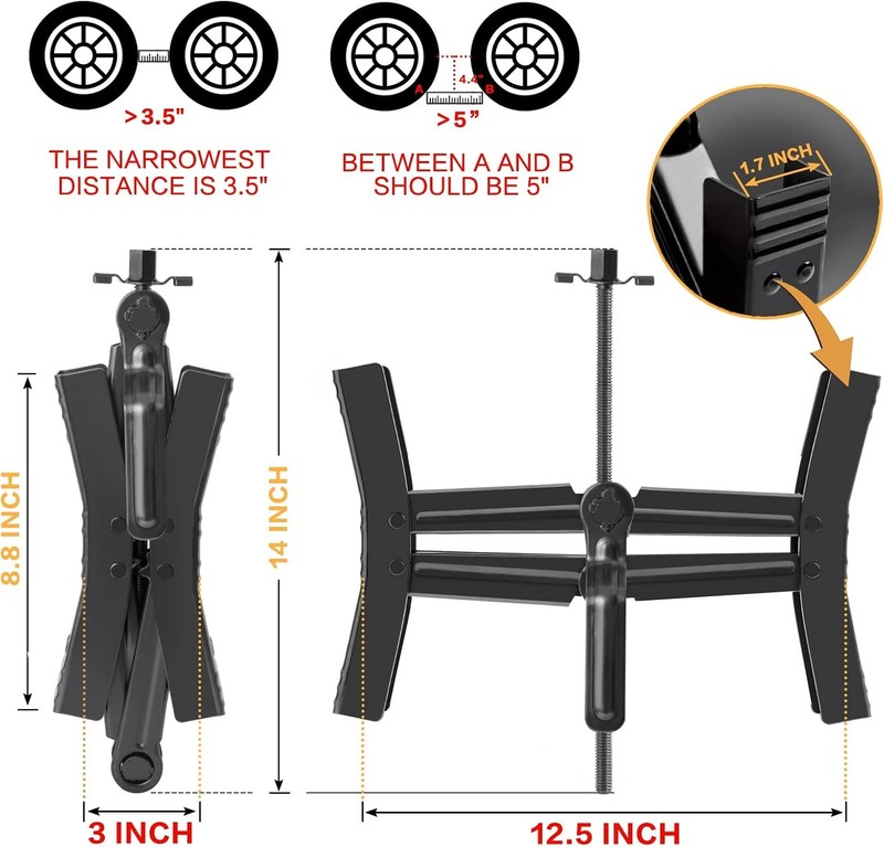 Camper Wheel Chock Stabilizer 2 Sets, Double Speed Heavy Duty Truck RV Tire Scis gallery