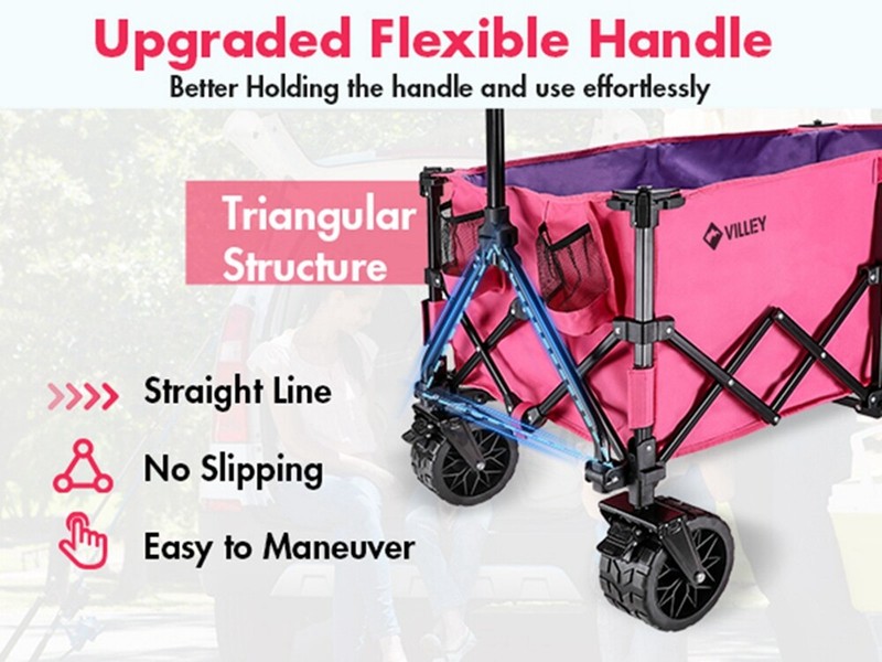 VILLEY Extended Collapsible Foldable Wagon with 330LBS Weight Capacit Drink gallery