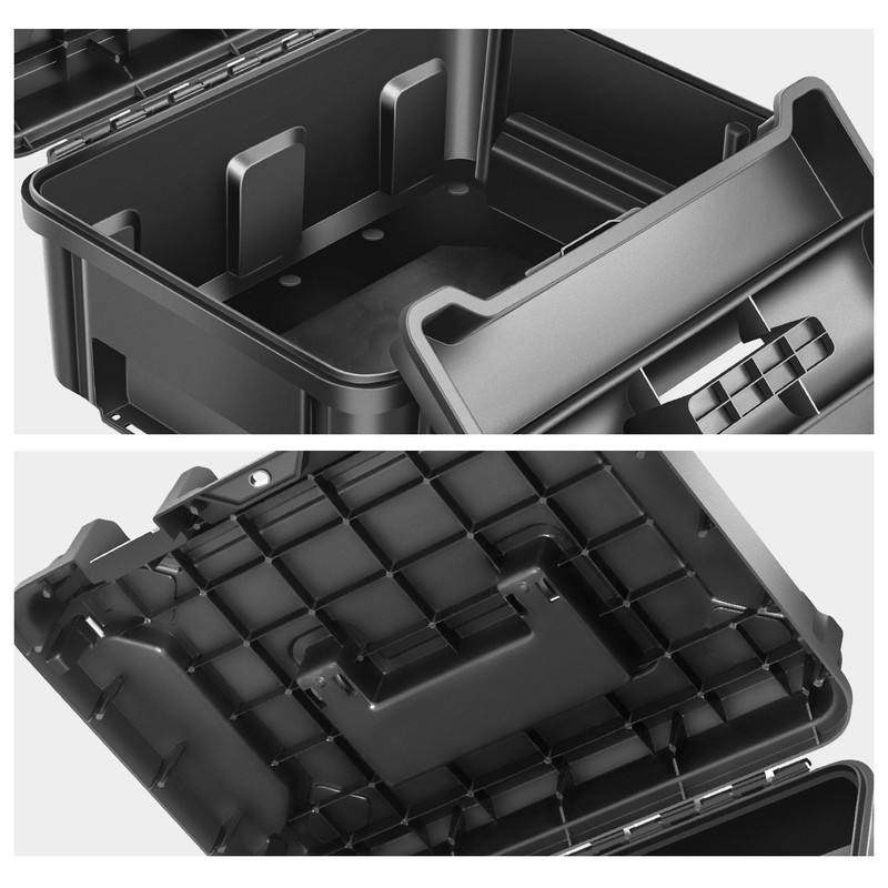 2x Large Tool Box Lockable Organizer Storage Set for Workshop Garage Household gallery