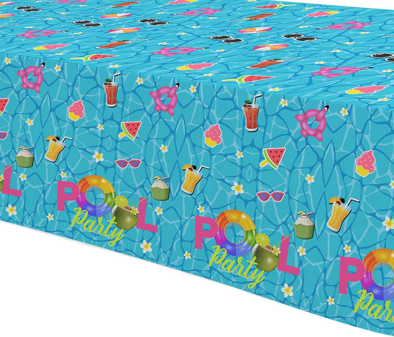 Pool Party Decorations Tablecloth, Disposable Summer Beach Party Tablecover for gallery