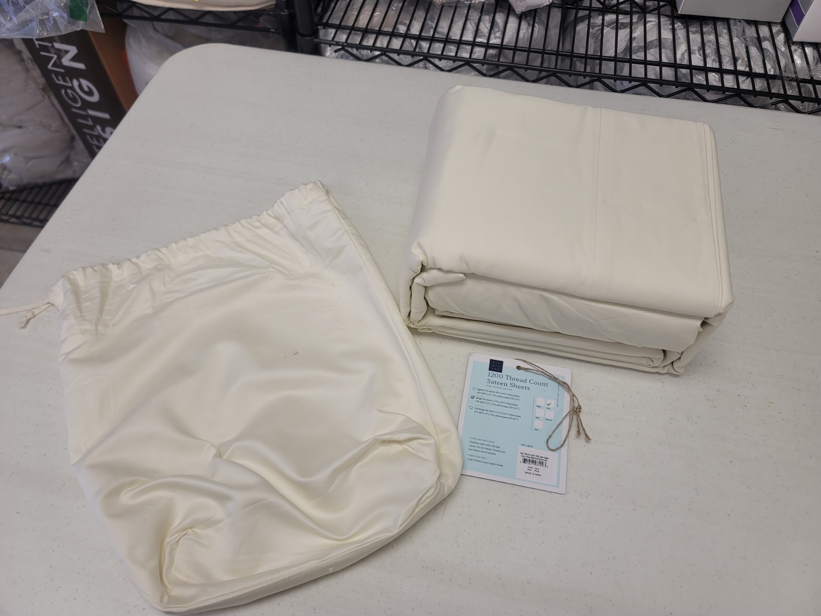 Ella Jayne 1200 Thread Count 100% Cotton Sateen 4-Pc. King Sheet Set Ivory gallery