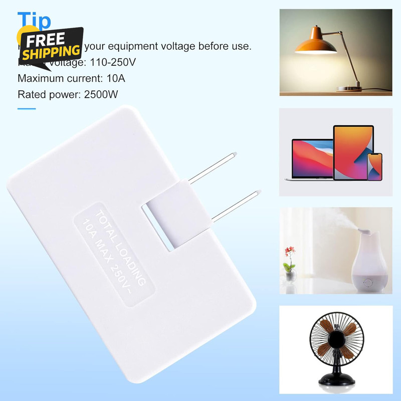 3 Pack AC Flat Wall Outlet Extender Flat Plug Adapter Outlet, Fold-Able gallery