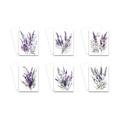 12 Assorted All Occasion Notecards Blank with Envelopes – Lavender ( 2 of Each )