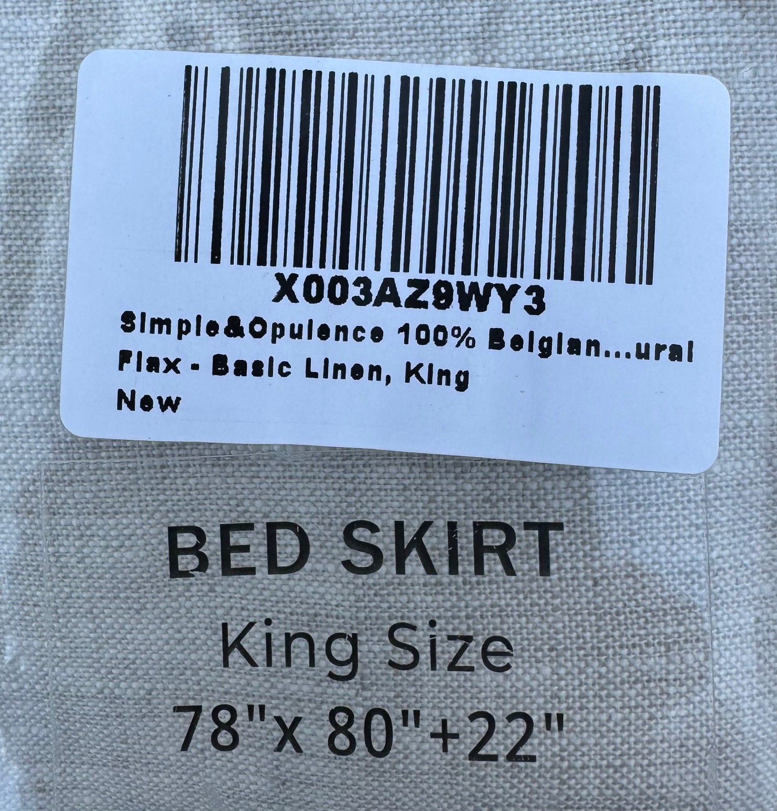 Simple&Opulence King Size Belgian Linen Bed Skirt in the color "Basic Linen" gallery