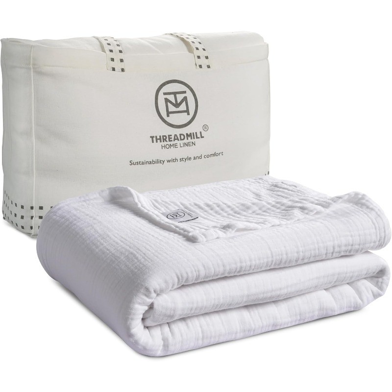 Summer Muslin King Size Blanket | 4 Layer 100% Cotton Gauze Blanket gallery
