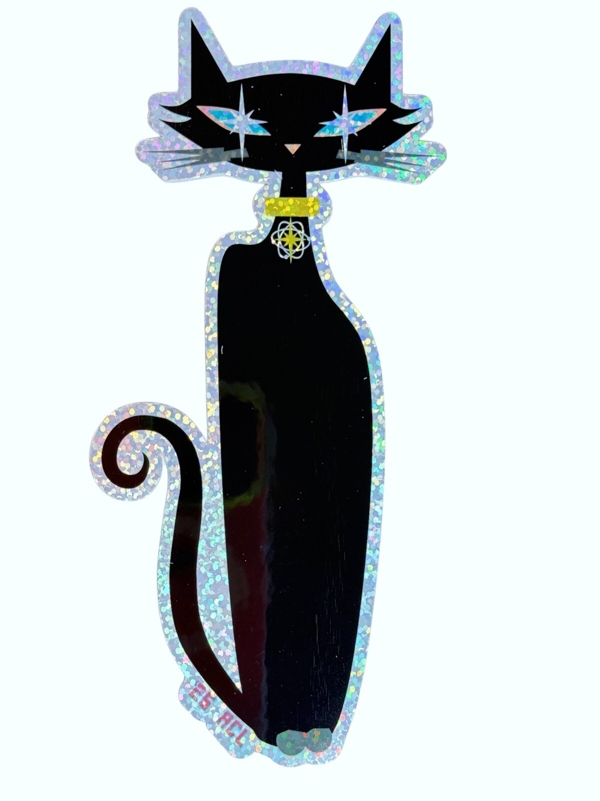 Retro Atomic Cat Lounge XL Special Edition Sparkle StickerAtomic Cat in Black 6" gallery