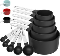 Measuring Cups & Spoons Set, Stackable Cups and Spoons, Nesting Measure Cups wit