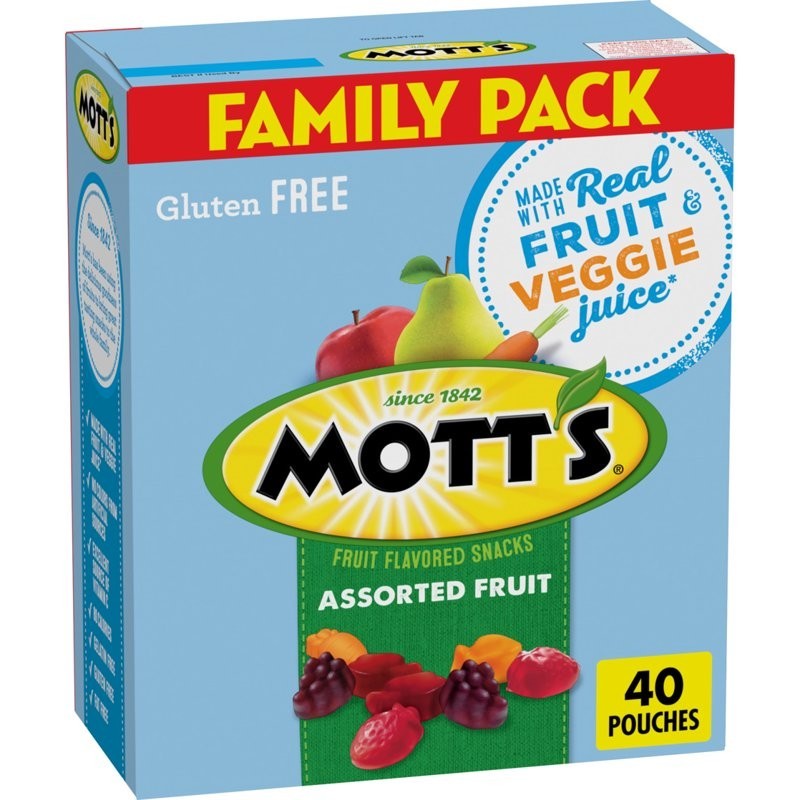 Mott's Fruit Flavored Snacks, Assorted Fruit, Gluten Free Snack, Family Pack, 40 gallery