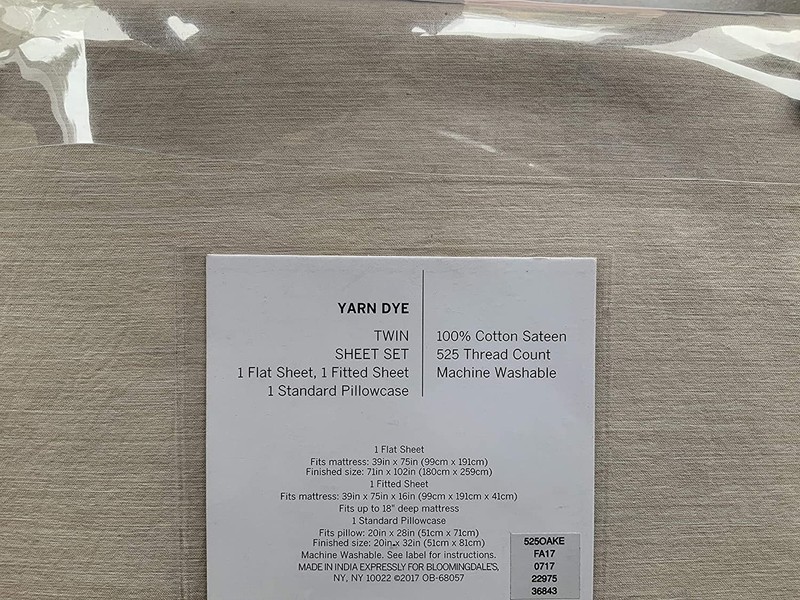 Oake Yarn Dye Twin Flat Sheet Set, Beige gallery