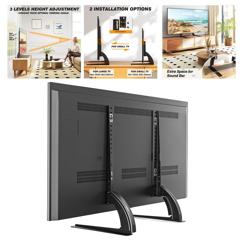 Universal TV Stand Mount for 22-65 Inch LCD/LED TVs - Height Adjustable & Strong
