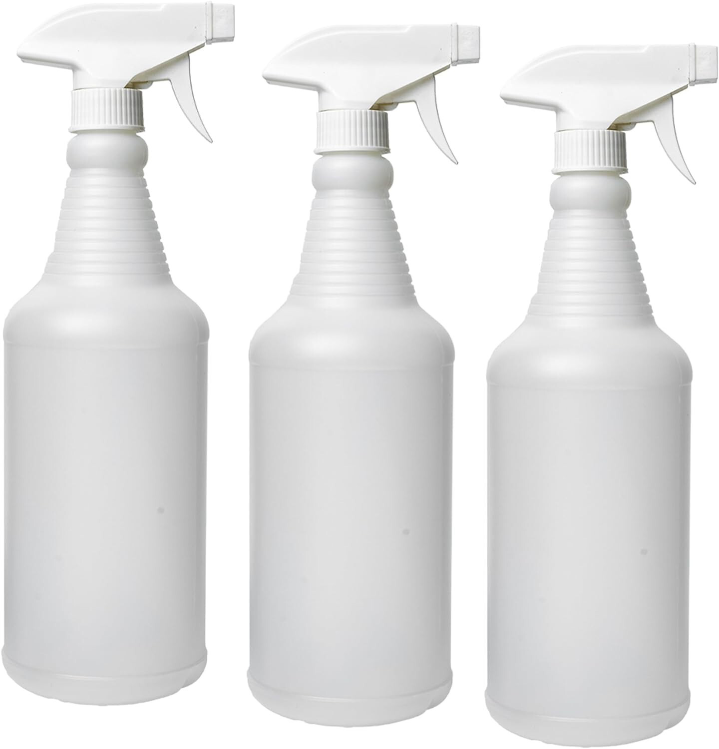 Natural Plastic Carafe Spray Bottle 3 Pack w/ White Trigger Sprayer 32oz gallery