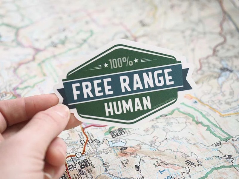 Free Range Human Sticker gallery