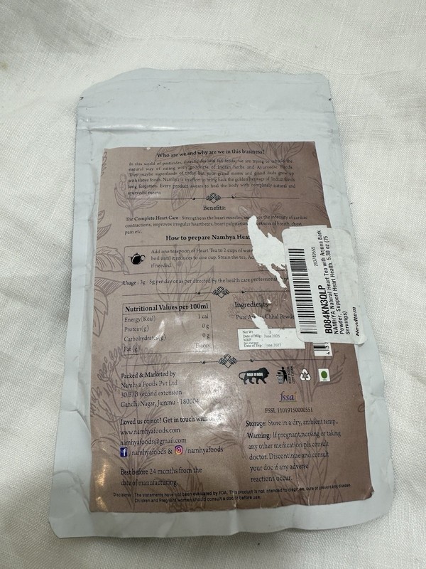 NAMHYA Arjun Tea for Heart Health 150G Exp 6/27 Packaging Not Perfect Priced Acc gallery