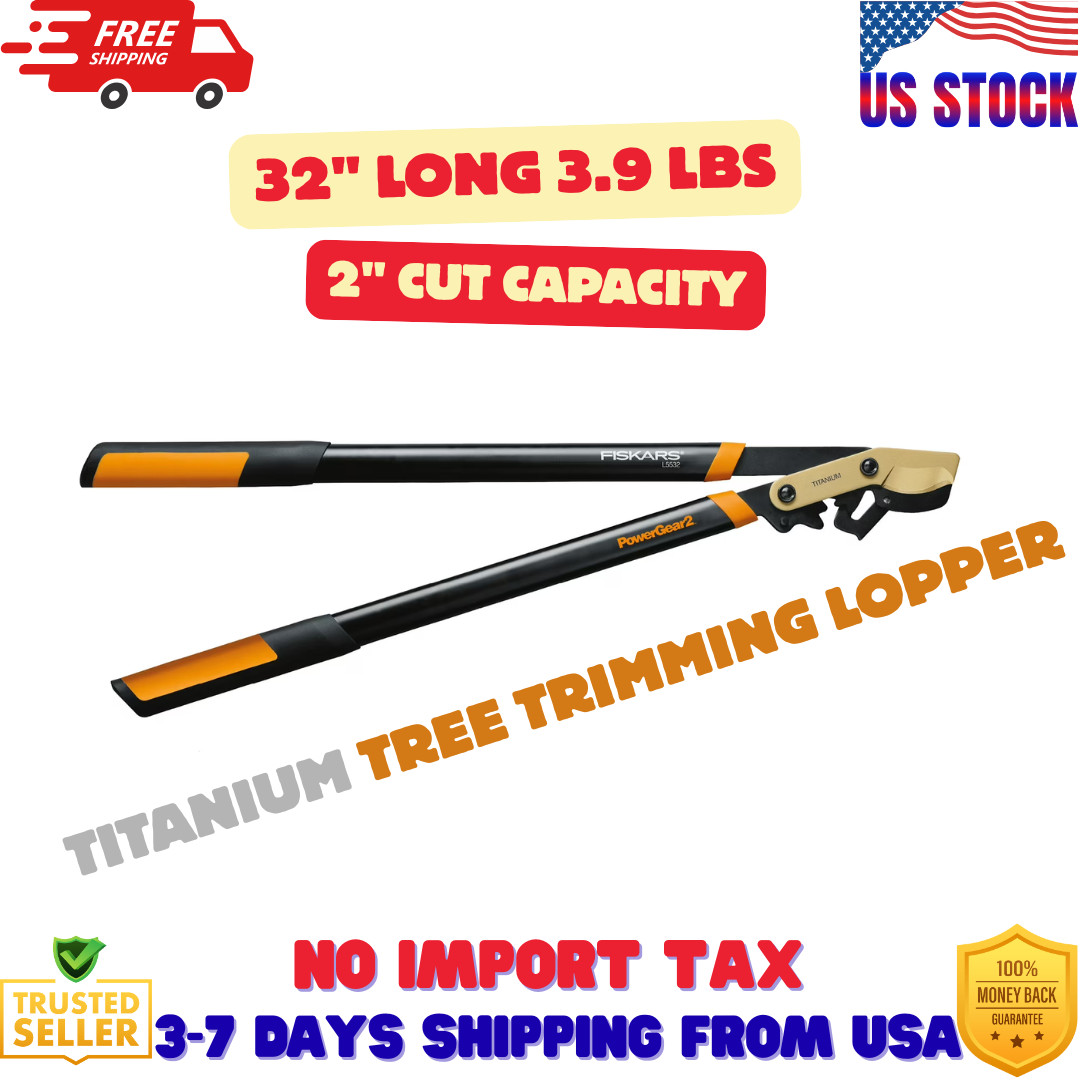 Fiskars PowerGear2 Titanium Tree Trimming Lopper 32" Long 3.9 lbs., 2" Cut Capac gallery
