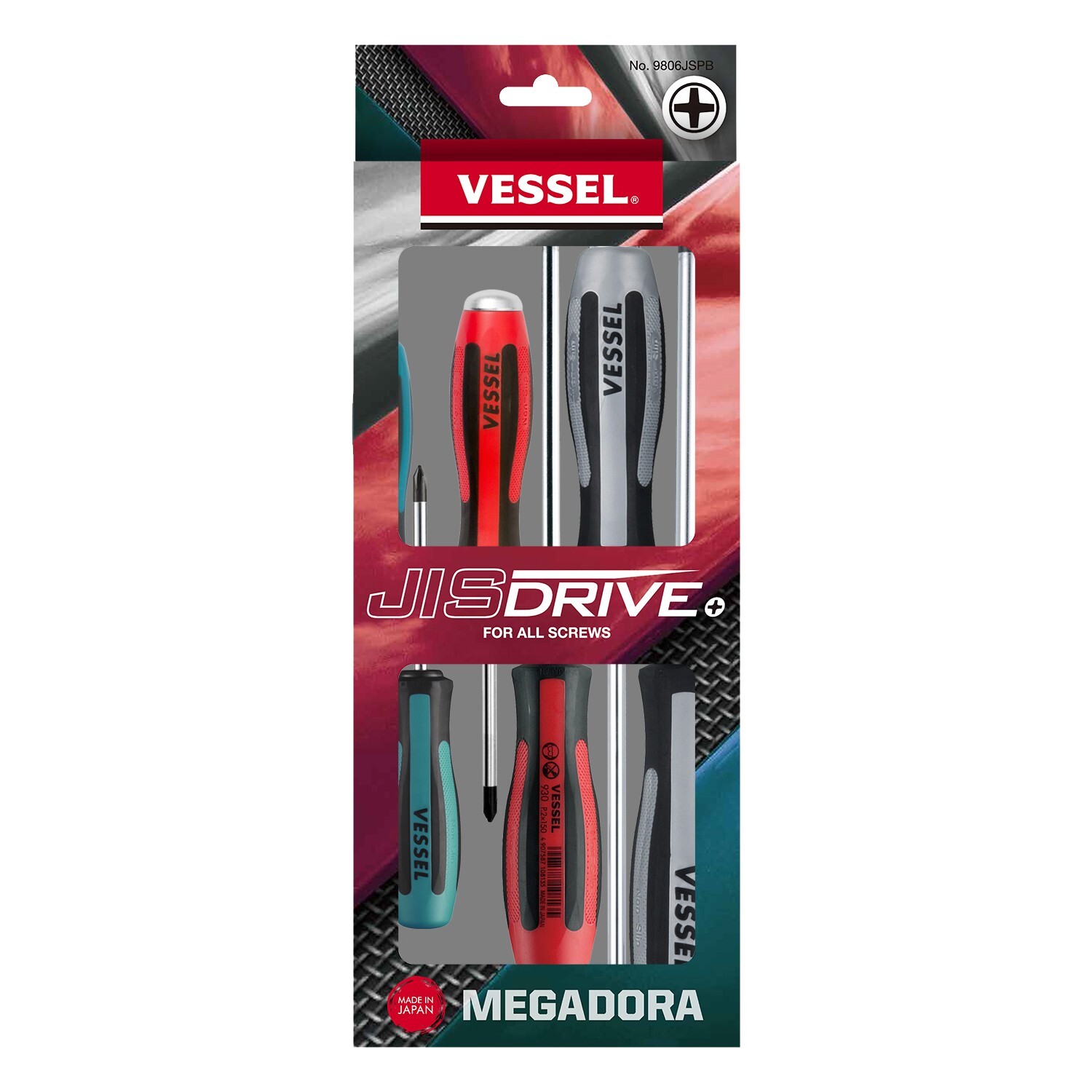 Vessel 6pc JIS Screwdriver Set MEGADORA IMPACTA 9806JSPB Like Phillips JAPAN gallery