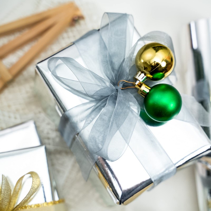 Silver Metallic Wrapping Paper - Solid Color Paper Perfect for Wedding, Birth... gallery