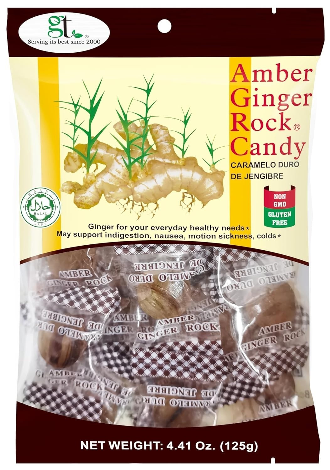 2pk Ginger Candy & Fruit Gummies -Rock Candy & Chews - Non-GMO Gluten-Free Halal gallery