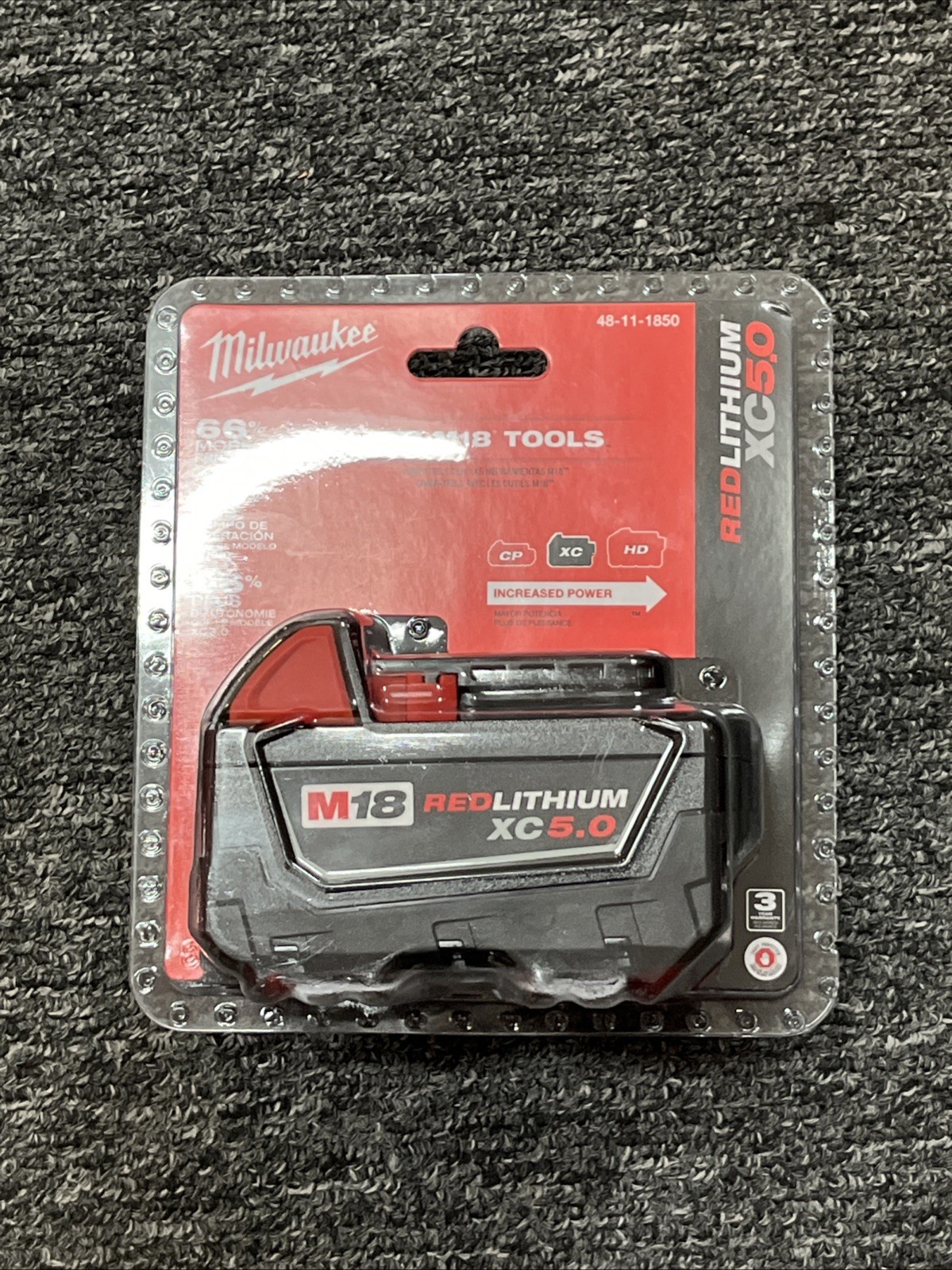 Milwaukee 48-11-1850 M18 Red lithium XC 5.0Ah High Capacity Battery Pack gallery