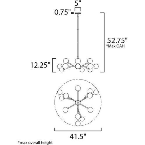 ET2 Asteroid 41.5" 12-Light LED Multi-Light Pendant - Polished Chrome E24826-138 gallery