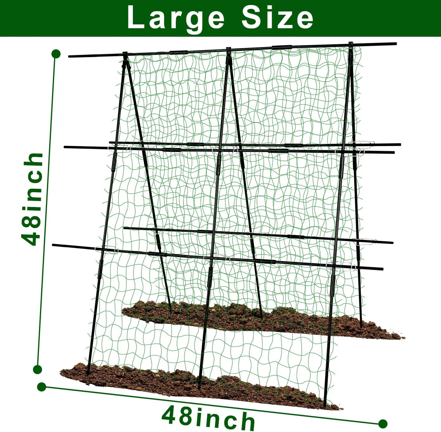 Metal A-Frame Garden Trellis for Climbing Plants, 48x48 Inch Support gallery
