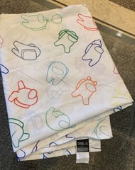Among Us Twin Flat Sheet White Video Game Figures Replacement Bedding 👾