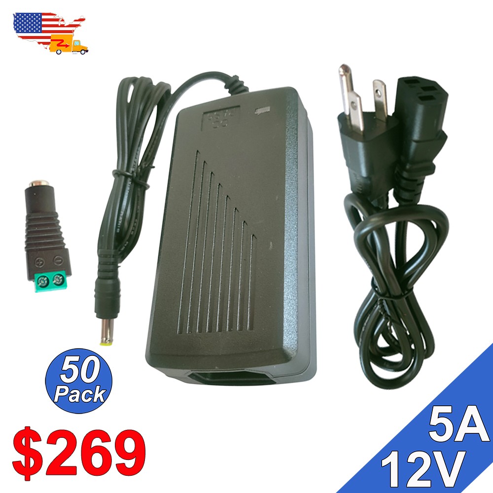 12V Power Supply 5A AC/DC Transformer For 5050 LED Strip & CCTV 10~50 Pack 60W gallery