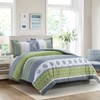 Queen Size Serene Print Comforter Set: 1 Comforter + 2 Pillow Shams Cotton Shell gallery