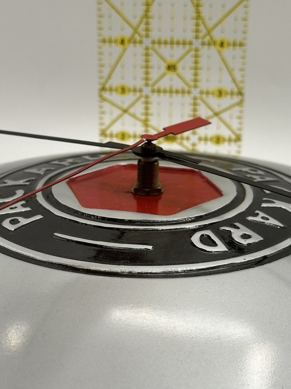 Fiberglass Packard Hubcap Clock Silver Black And Red 12 5/8” gallery