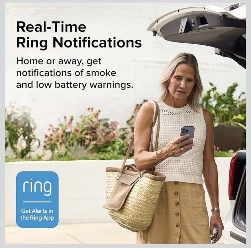 Kidde Smart Smoke Detector, Ring App Enabled for Real-Time 5 Inches Battery gallery