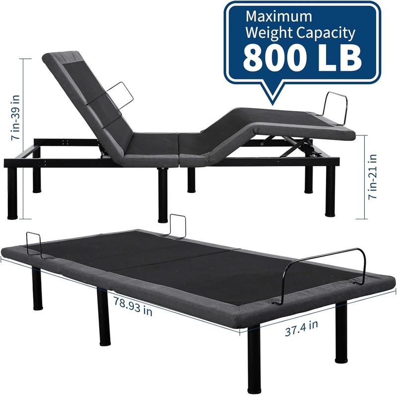 Adjustable Bed Frame with Massage, Remote Control,USB Ports & Head-Foot Incline gallery