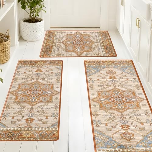 Long Kitchen Rugs Sets of 3 for Floor, Farmhouse Decorative Kitchen Mats Boho gallery