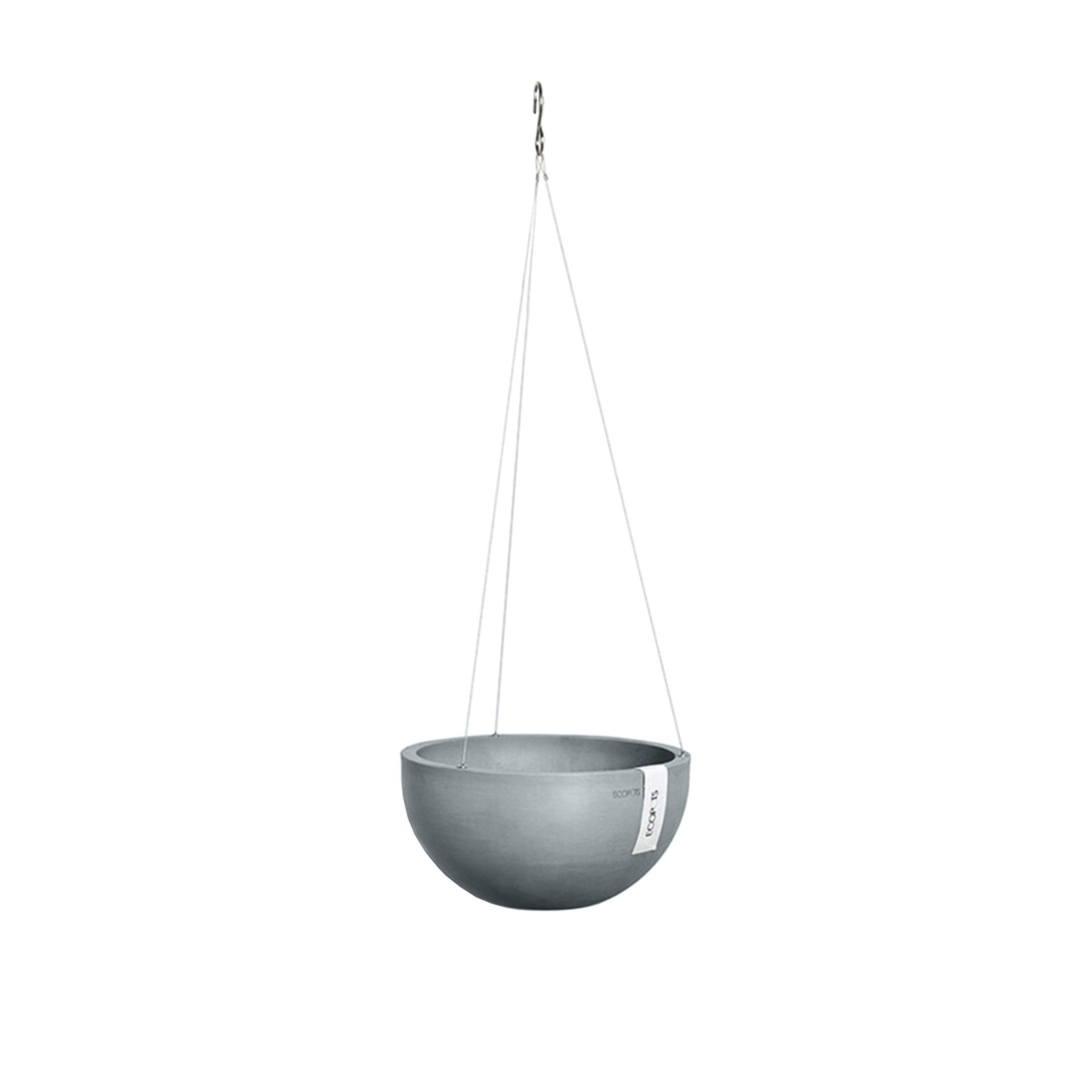 Ecopots Plastic Round Hanging Brussels Flower Pot Planter, Blue Grey, 10.5" gallery