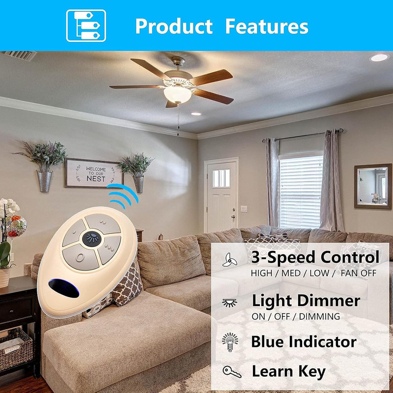 35T1 Replacement Remote for Harbor Breeze Allen Roth Ceiling Fan Remote Control, gallery