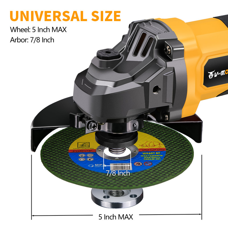5 inch Cordless Angle Grinder Compatible Dewalt 20V Battery Brushless 11000RPM gallery