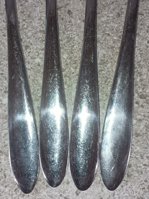 Oneida Mooncrest Stainless Forks 8" Glossy Set Of 4 Flatware U.S.A. Ships Free! gallery