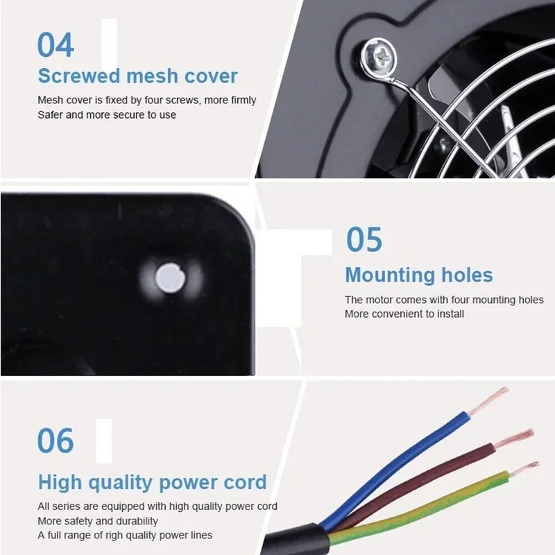 6/8/10" Exhaust Fan Ventilation Extractor Fan 110V Wall-Mounted Blower Duct Fan gallery