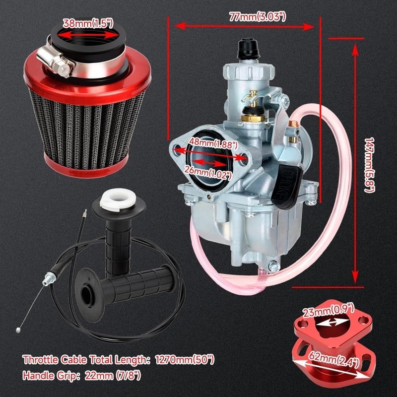 Carburetor Kit for Predator 212cc 196cc 224cc Mini Bike Go Kart ATV Engine gallery