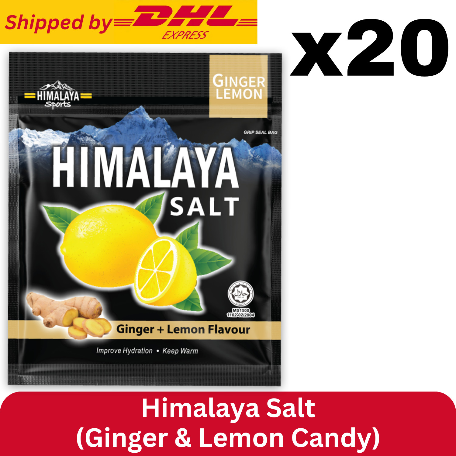 Himalaya Salt Sport Candy Ginger Lemon Improve Hydration Keep Warm x20 Packs gallery