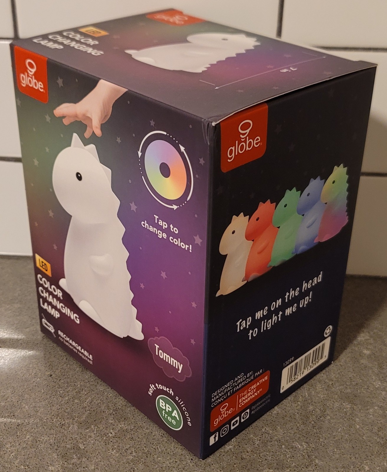 Globe Tommy Dinosaur 3D LED Color-Changing Silicone Night Light Lamp (MSRP $16) gallery
