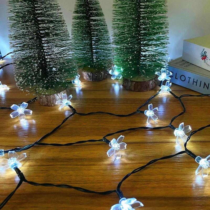 Solar String Lights for Outside，50 LED Solar Flower Lights Outdoor Waterproof ，S gallery
