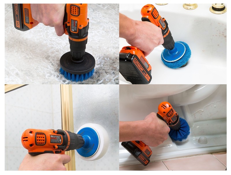 RevoClean® Ultimate 4 Piece Scrub Drill Brush Multi-Purpose Deep Cleaning Kit gallery
