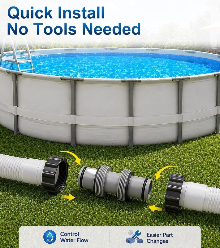 Quick-Install 1.5" Pool Hose Adapter - Durable No-Tool Connector for Filtration gallery