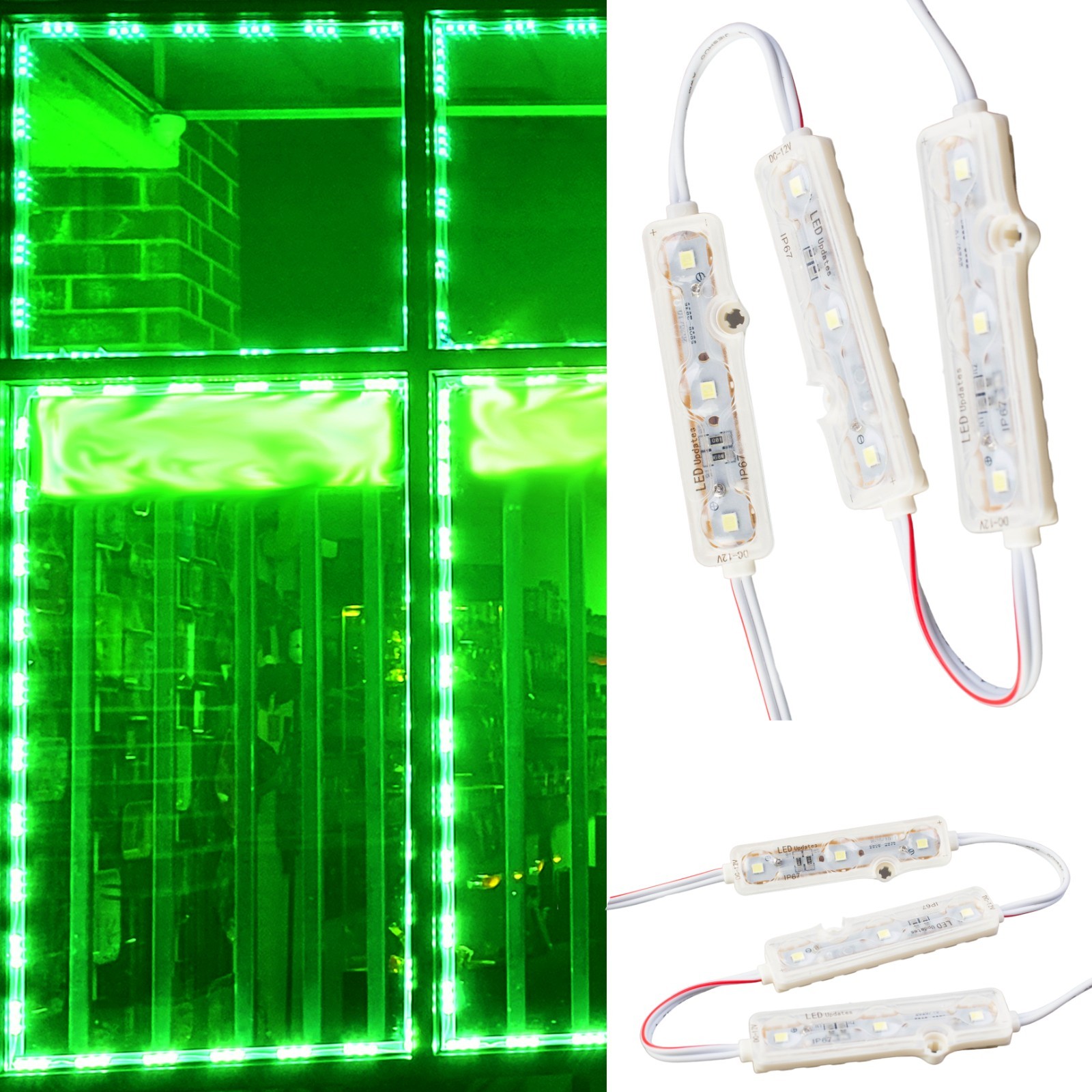 23ft Green Brightest Storefront window LED light Z2835 + UL LED driver power gallery