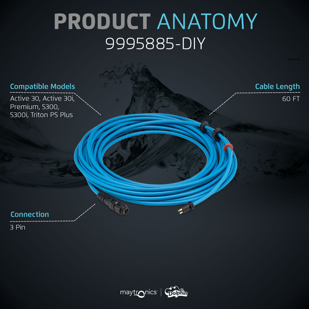 Dolphin Authentic Replacement Parts Cable Without Swivel DYN S300i 60 FT (18M) D gallery