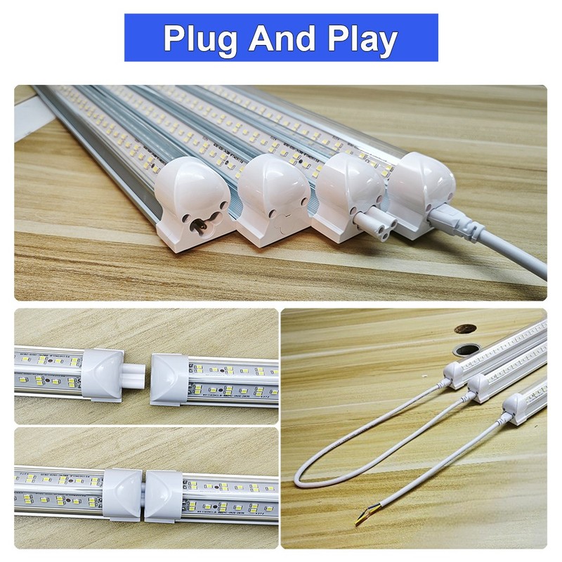 25 Pack 8Ft Led Shop Ceiling Fixture 4Row 144W 18000 Lumens 6500K T8 8FT Fixture gallery