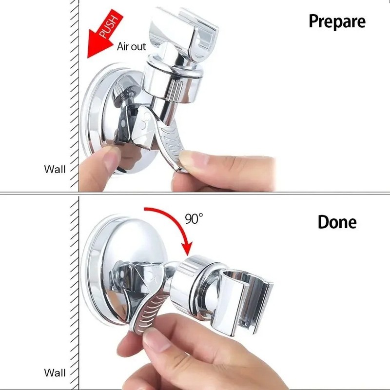 Adjustable Shower Head Holder Suction Cup Handheld Wall Mount Bathroom Bracket gallery